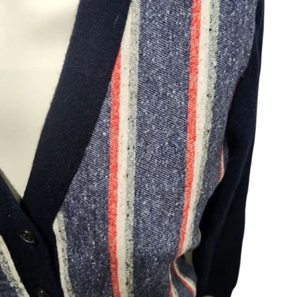 J Crew Woven Front Cardigan Womens Sz Small Wool Cashmere‎ Blend Retro Preppy